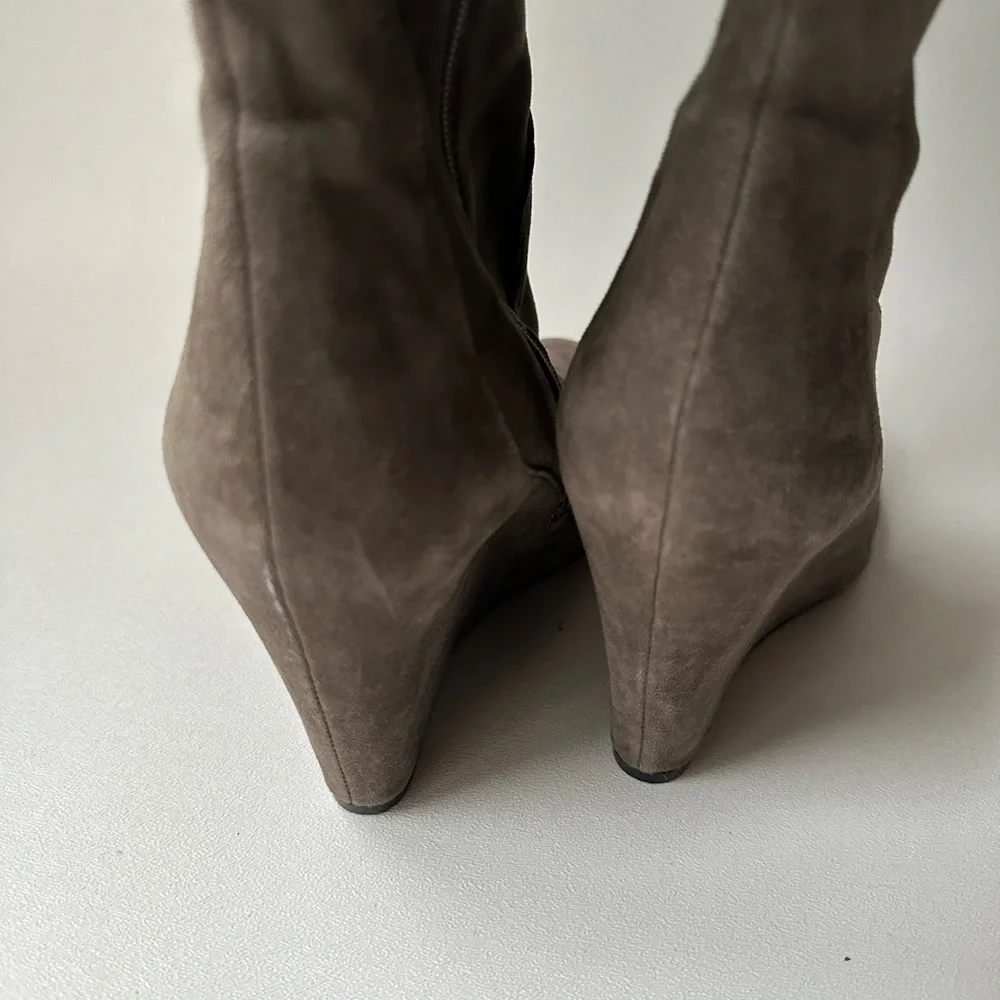 Via Spiga Wedge Tall Boots Adina Suede Size 7